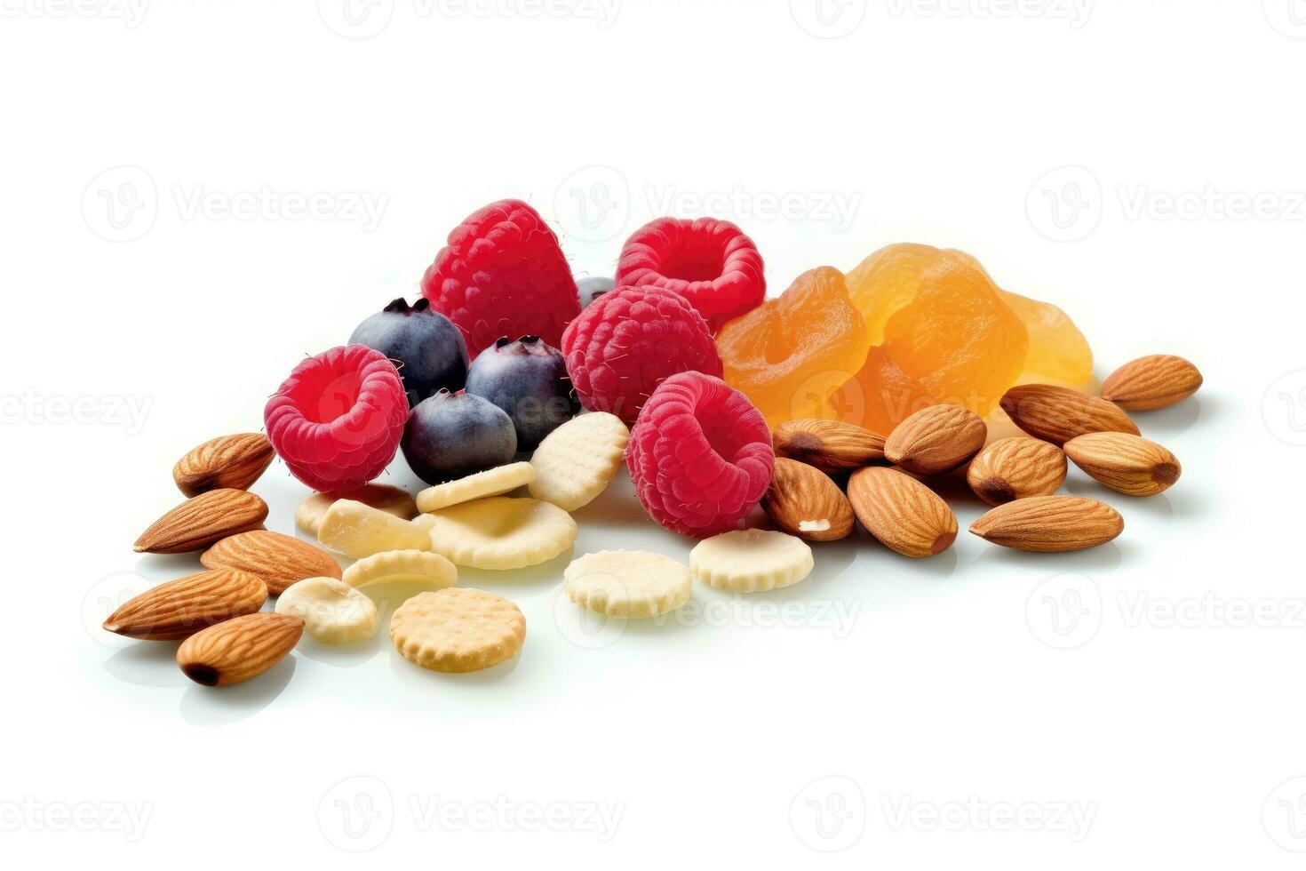 healthy snacks white isolated background Food Photography AI Generated photo
