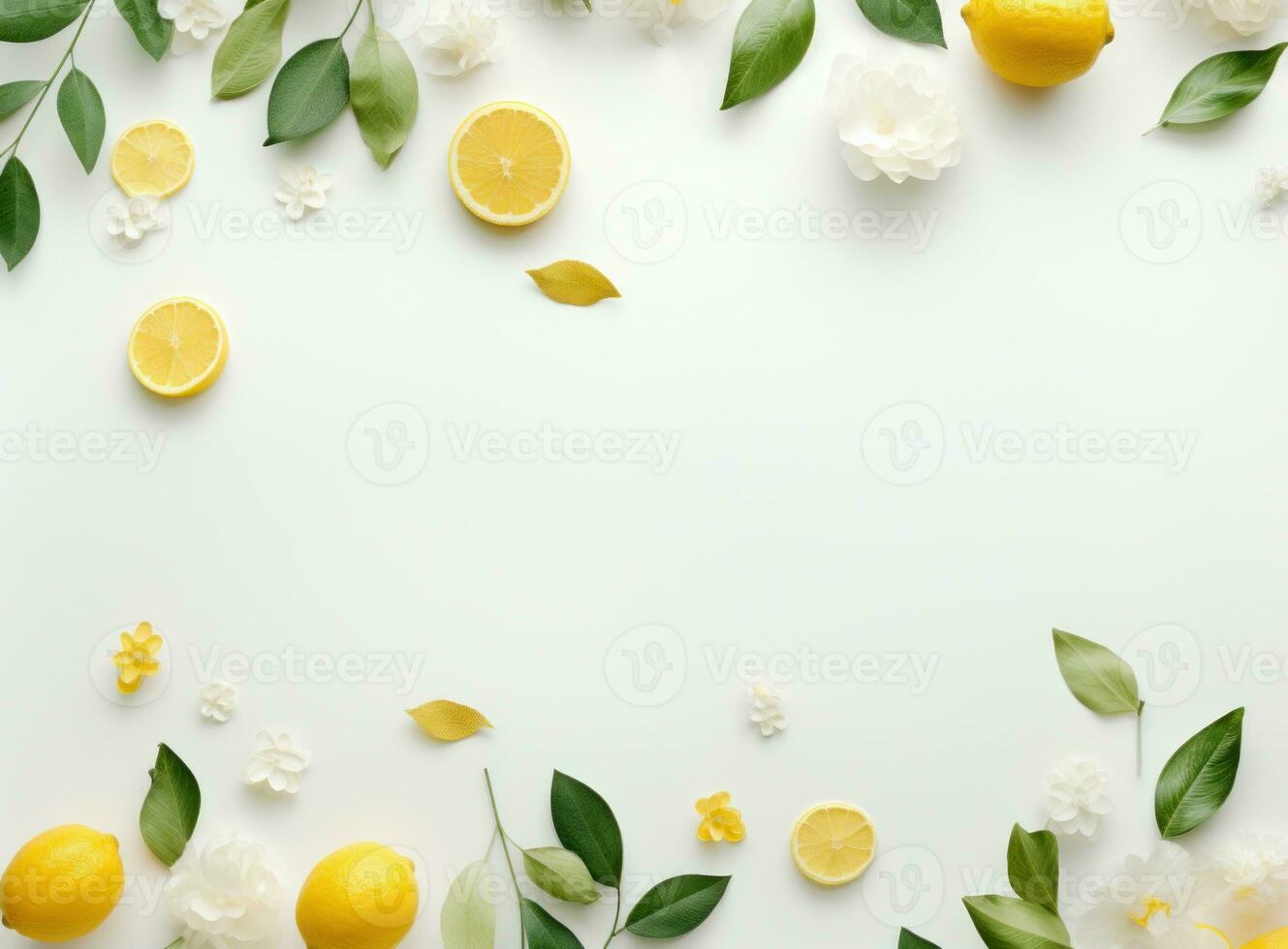 White flowers and leaves background photo