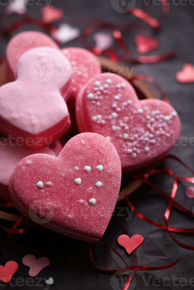 Abstract background with hearts photo