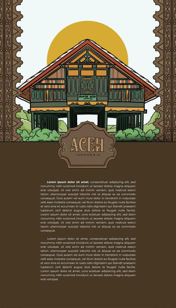 Indonesian Acehnese design layout idea for social media post vector