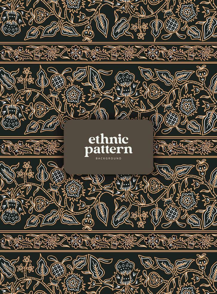 Ethnic vector Indonesian floral batik pattern template