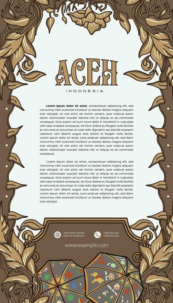 Indonesian Acehnese design layout idea for social media post vector