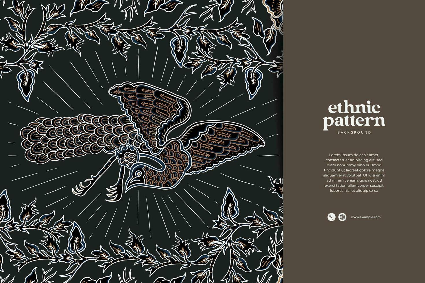 luxury and elegant batik style template design illustration for fabric vector