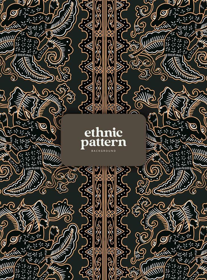 luxury Indonesian batik pattern illustration vector