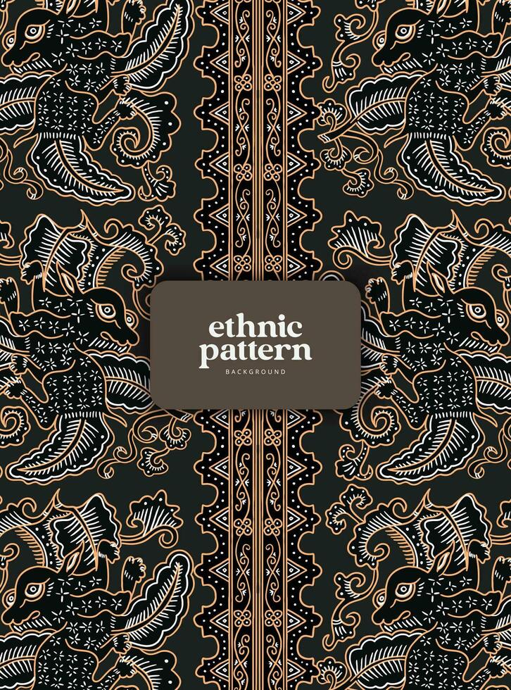 luxury Indonesian batik pattern illustration vector