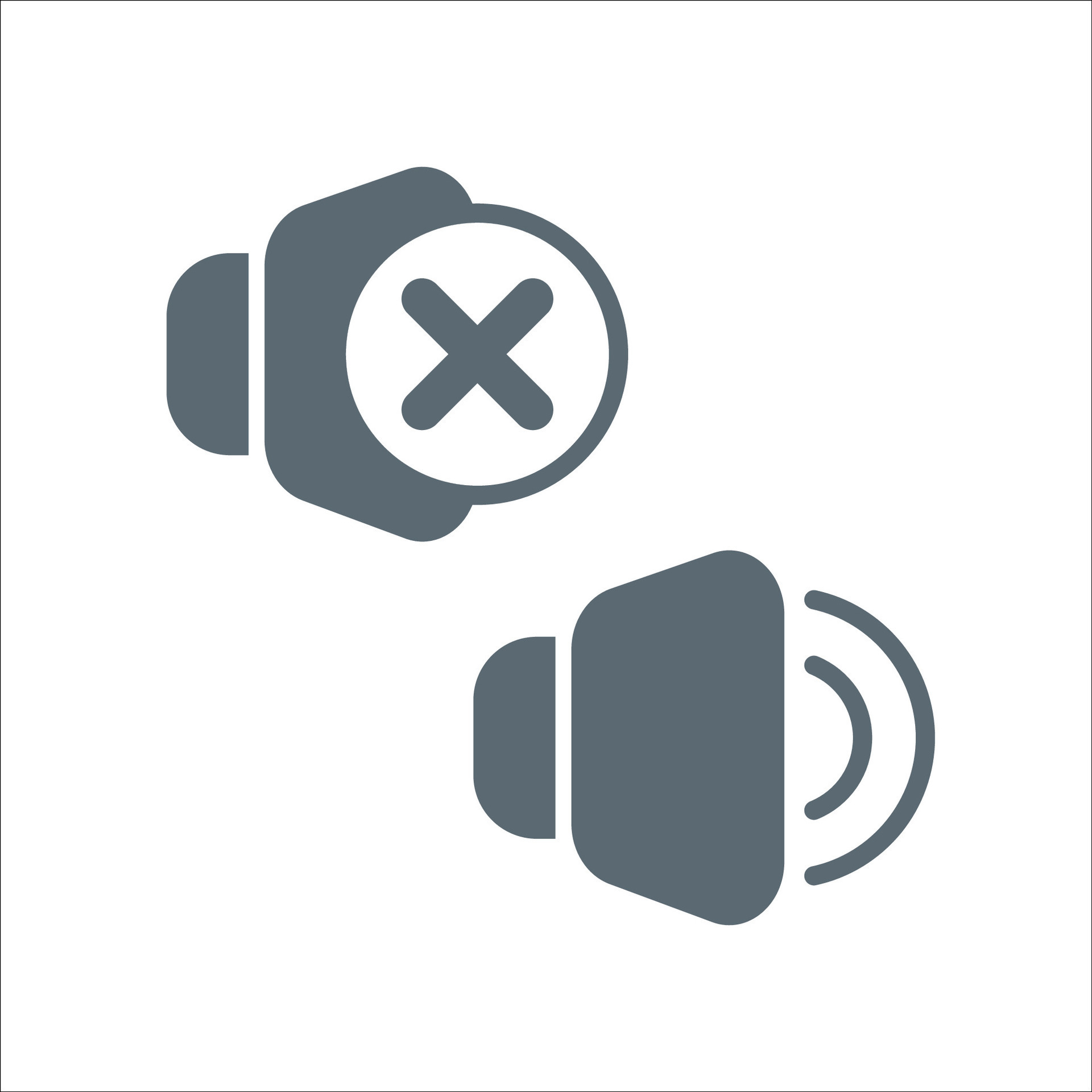 Mute and unmute concept illustration glyph icon design editable vector