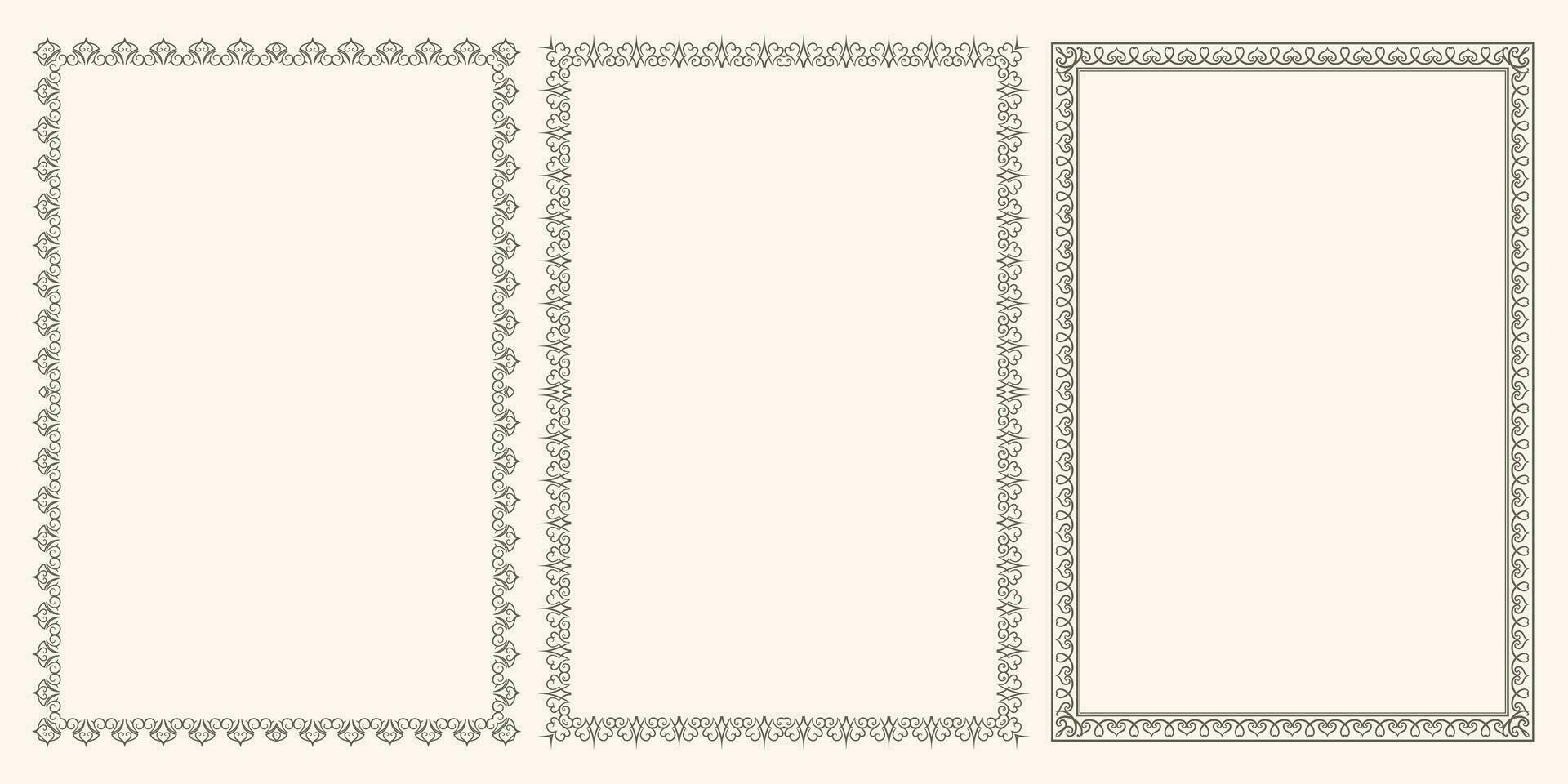 Set of beautiful ornamental frames vector