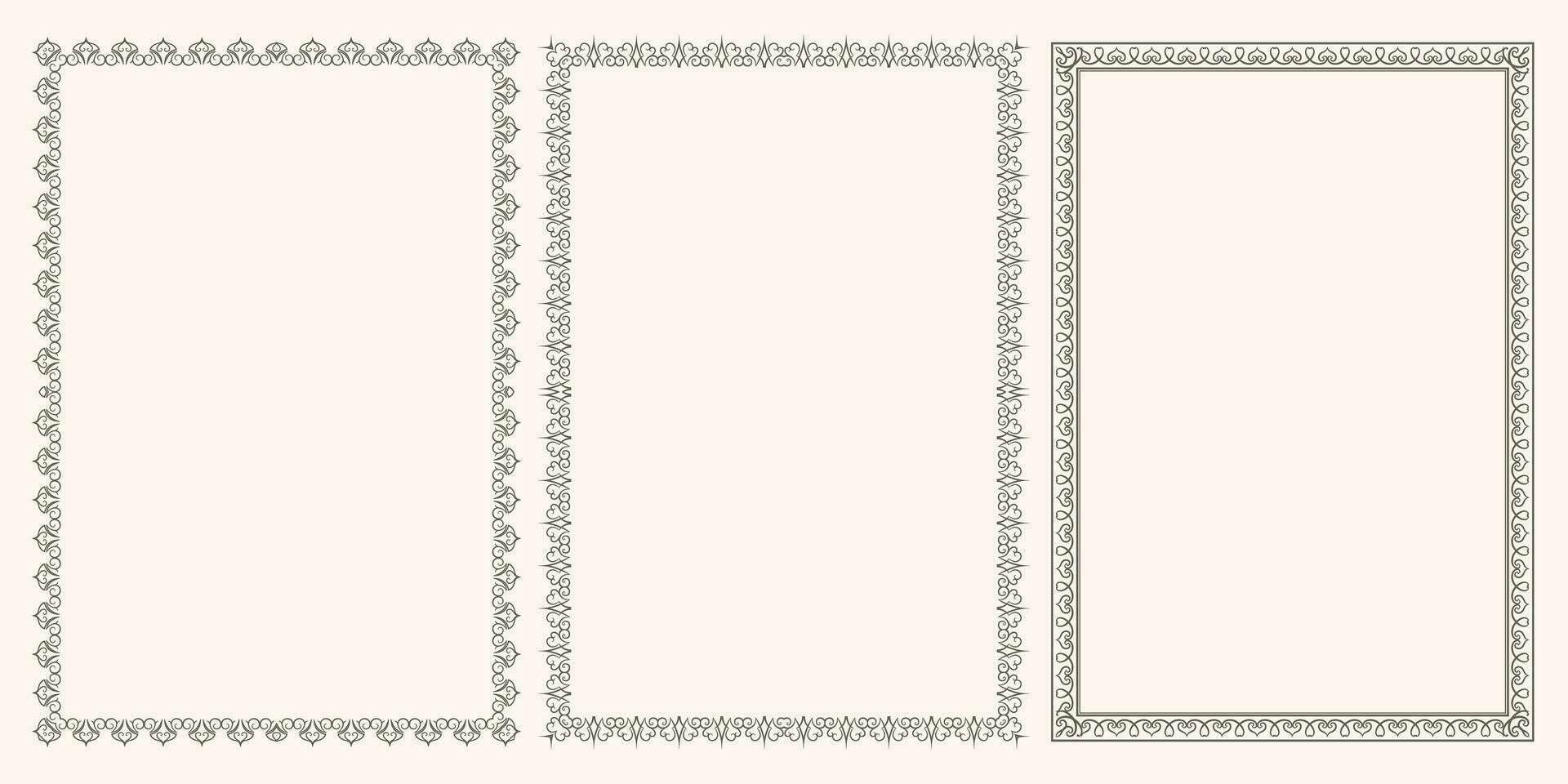 Set of beautiful ornamental frames vector