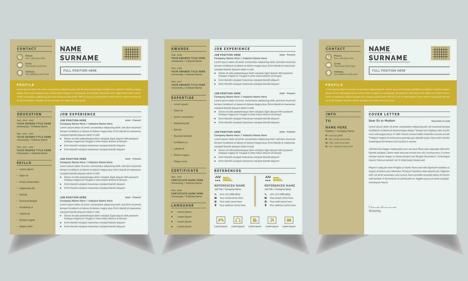 Tech Company Resume Design Layout CV Template Now vector