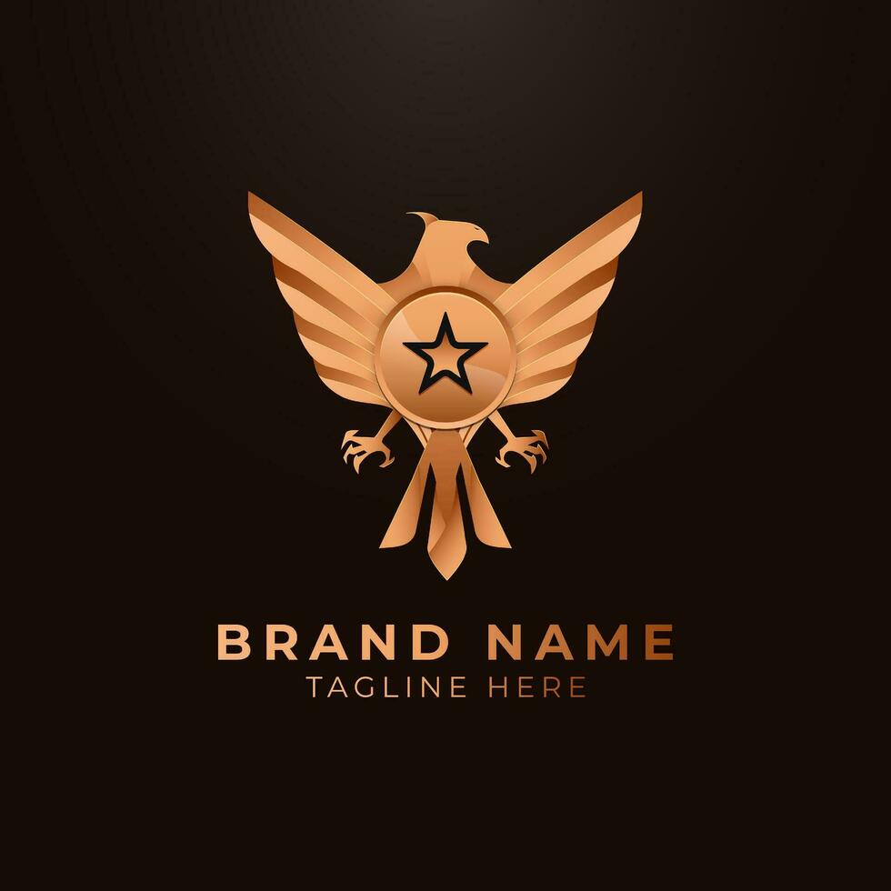 golden and black eagles logo design vector