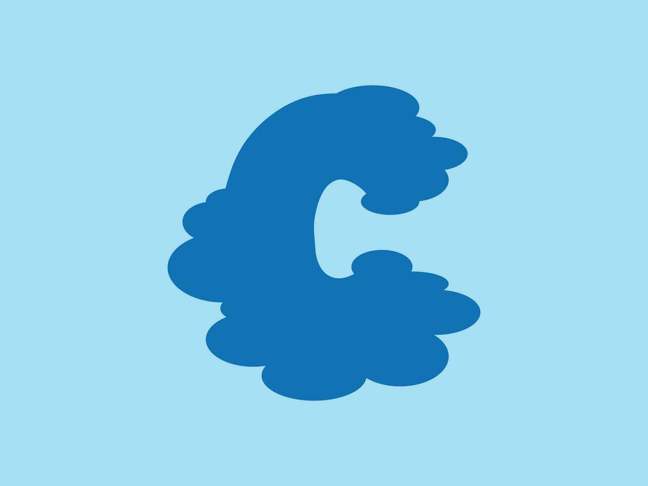 nubes o C letra logo vector