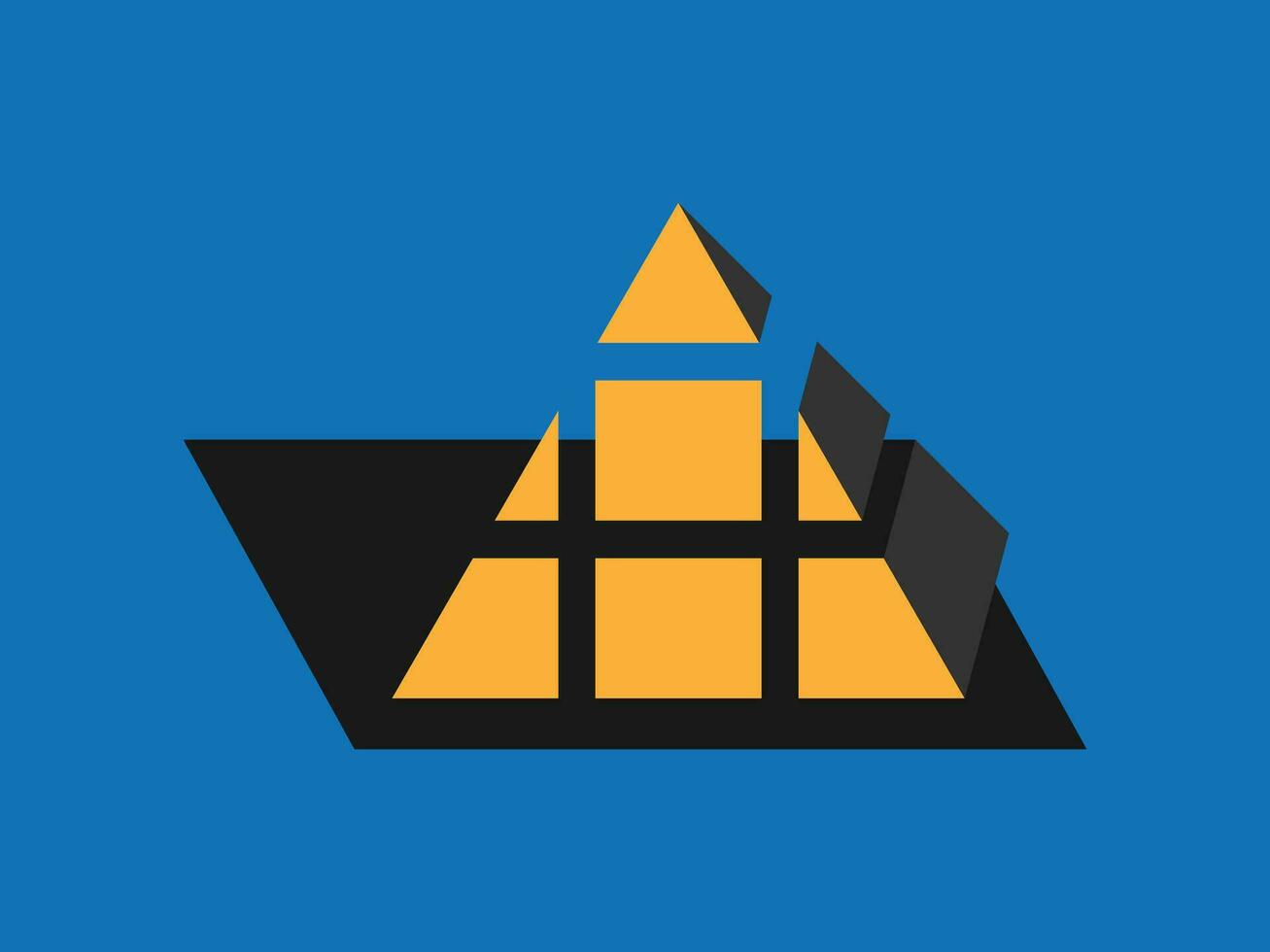 sencillo pirámide forma logo vector