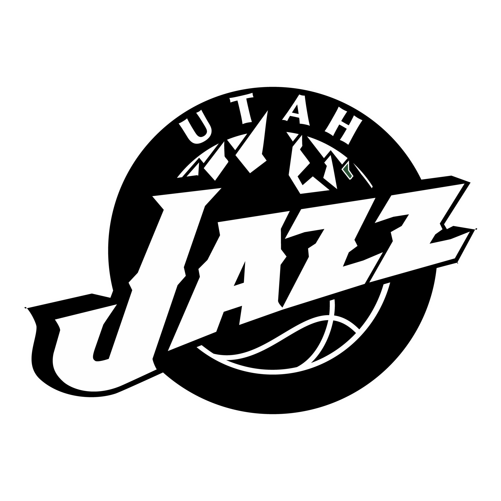 Utah jazz logo black and white transparent PNG 26555250 PNG