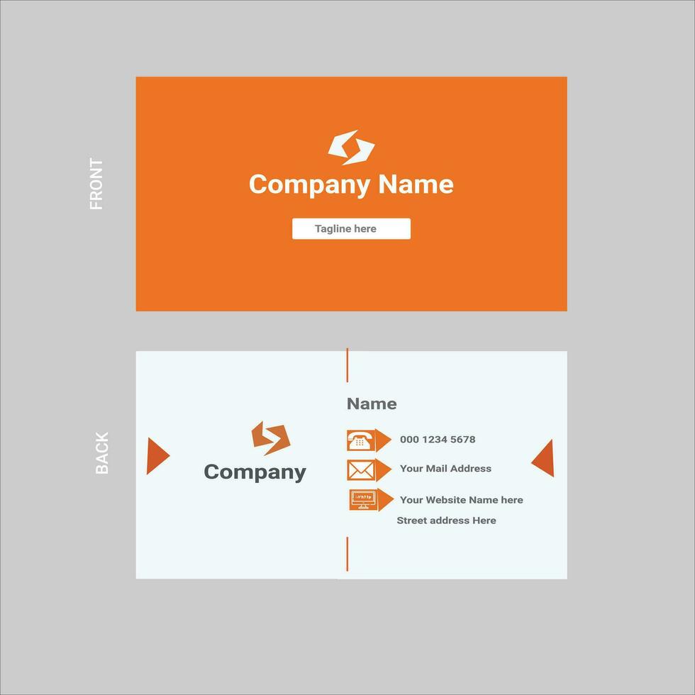 Creative business card Double-sided template. vector