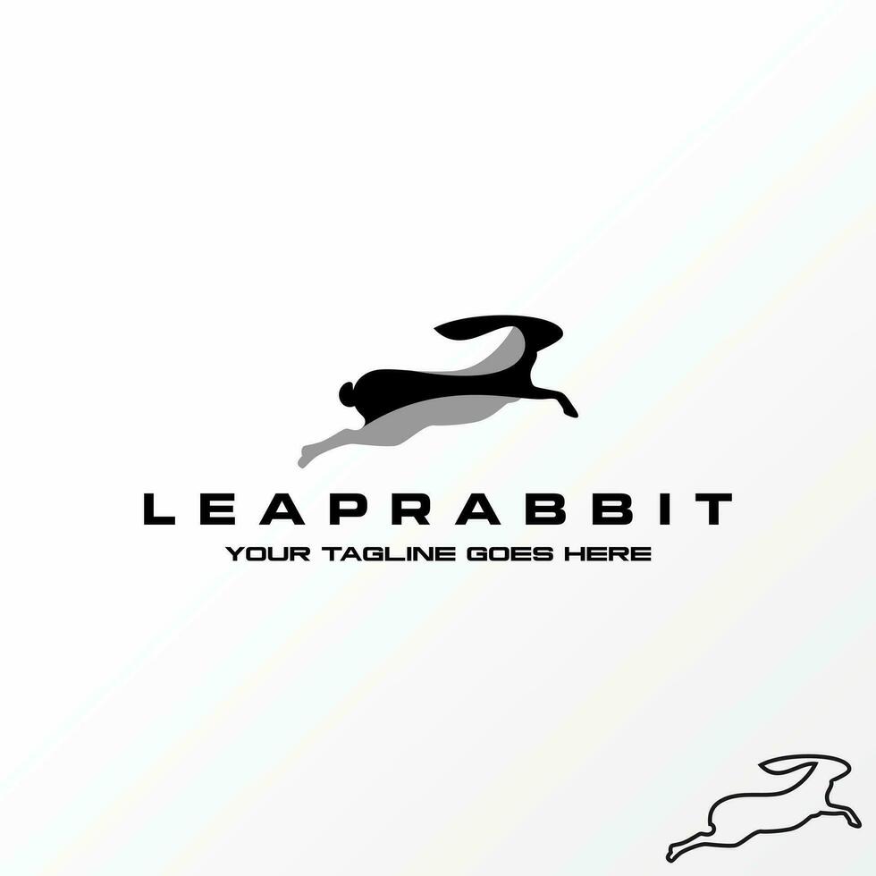 Logo design graphic concept creative abstract premium free vector stock jump run adult rabbit on fast move. Related to animal active health pet farm