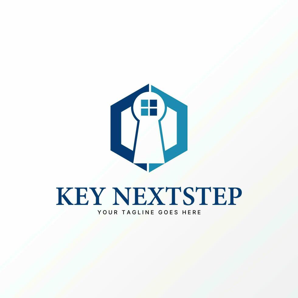 Logo design graphic concept creative abstract premium free vector stock hexagon with hole key and window. Related to property business home house real