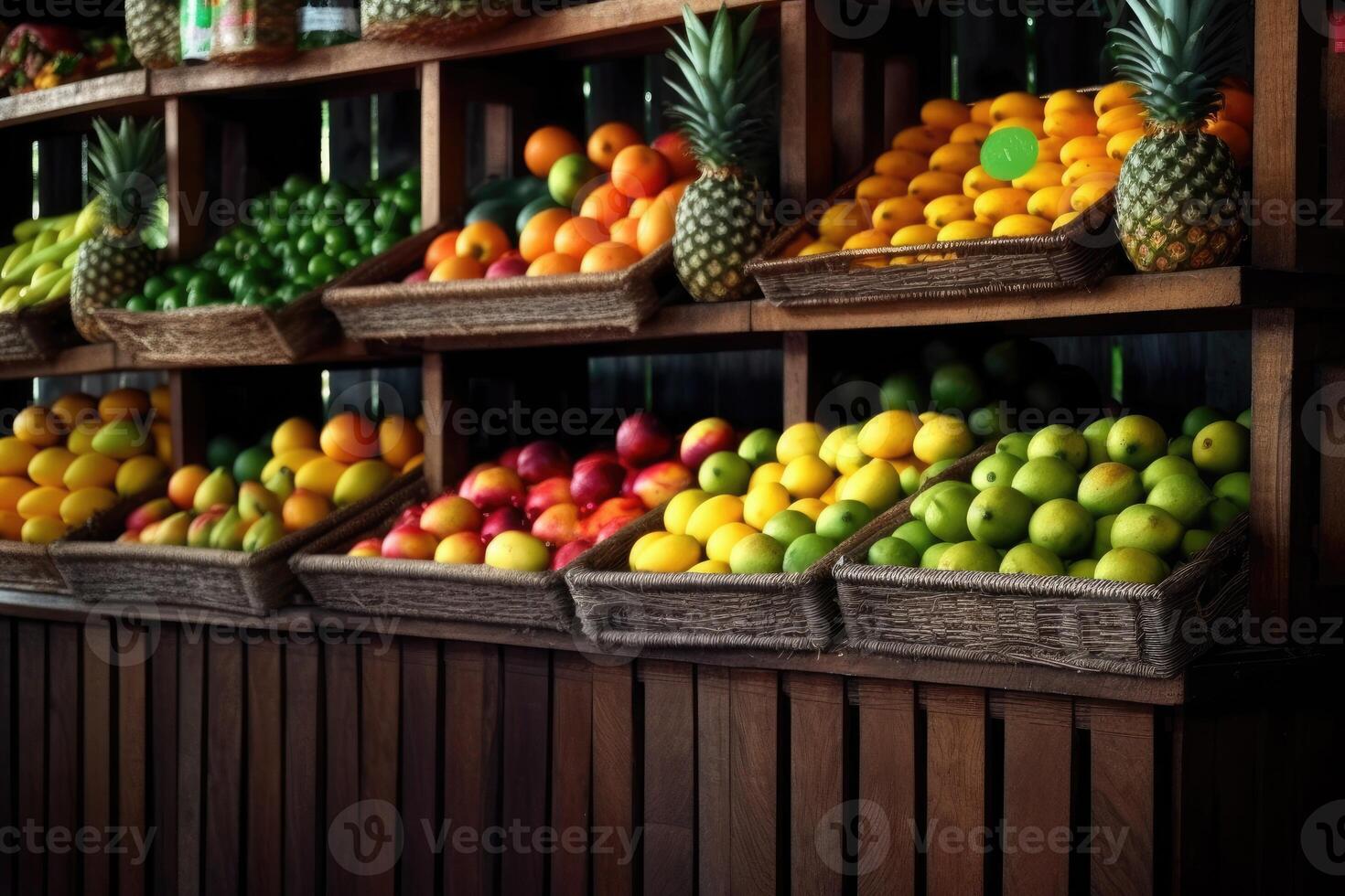 stock photo of inside traditional fruit store
