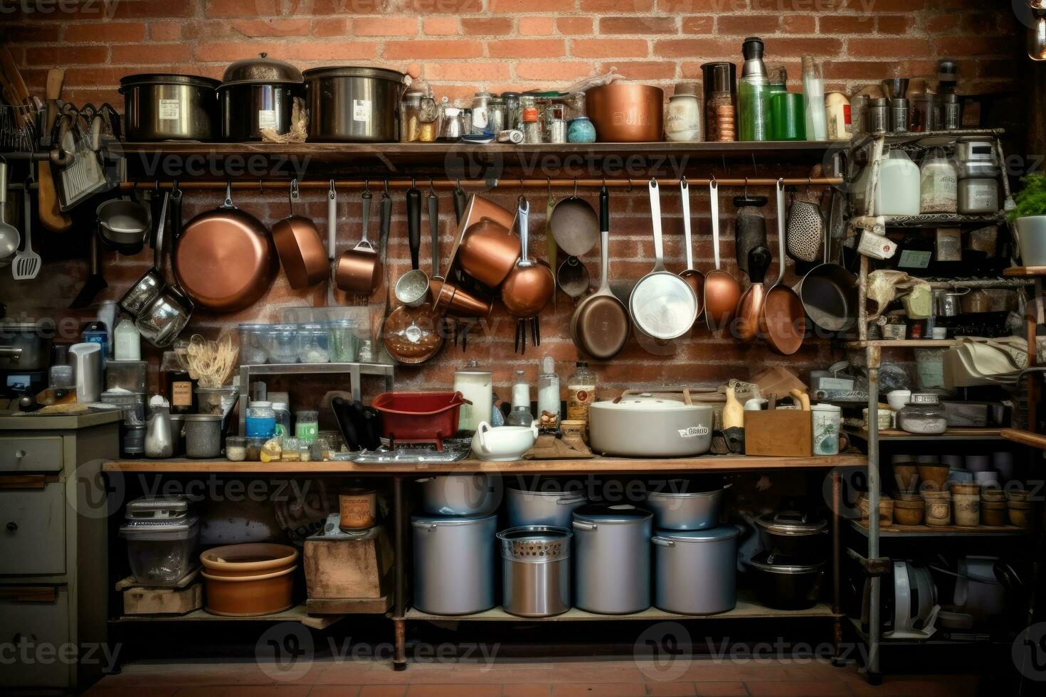 valores foto de dentro cocina herramientas tienda ai generado