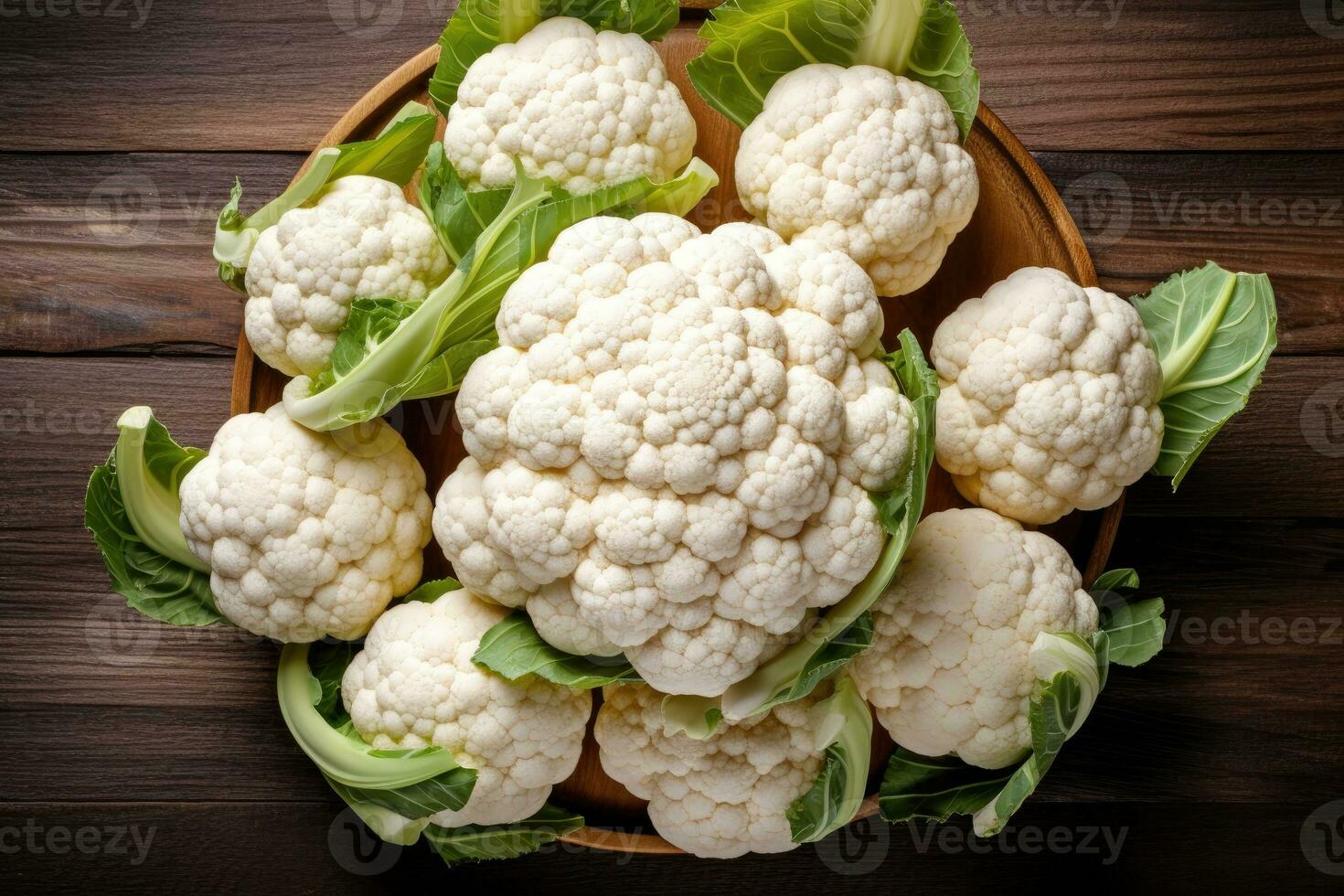 stock photo cauliflower in kitchen table flat lay AI Generated