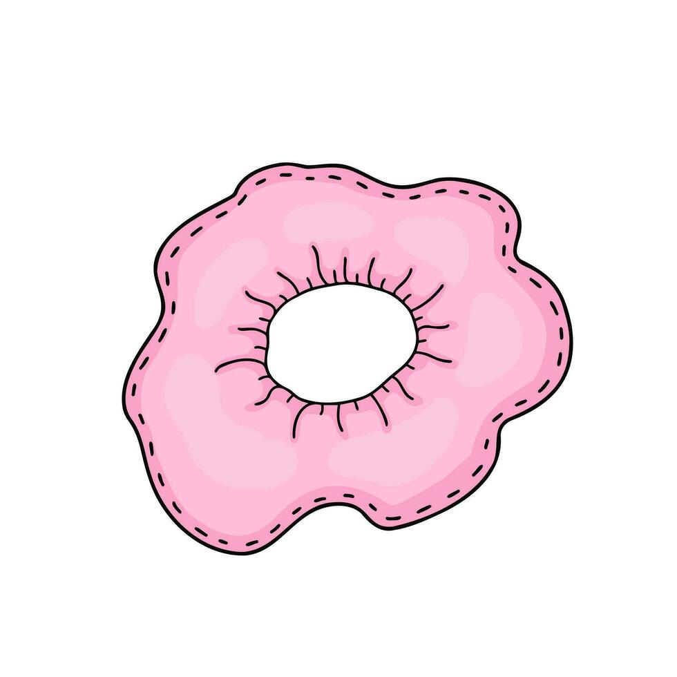 scrunchy, hair accessory. Illustration for printing, backgrounds, covers and packaging. Image can be used for greeting cards, posters, stickers and textile. Isolated on white background. vector