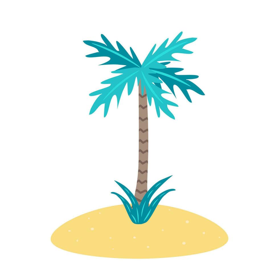 Palm, tropical tree. Illustration for printing, backgrounds, covers and packaging. Image can be used for greeting cards, posters, stickers and textile. Isolated on white background. vector