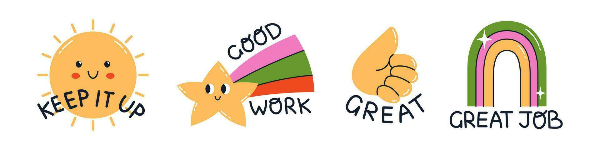 vector colegio pegatina colocar. colección de de moda elementos con inspirador frases para colegio día planificador. linda objetos con positivo frases en plano diseño. educación y estudiar motivación.