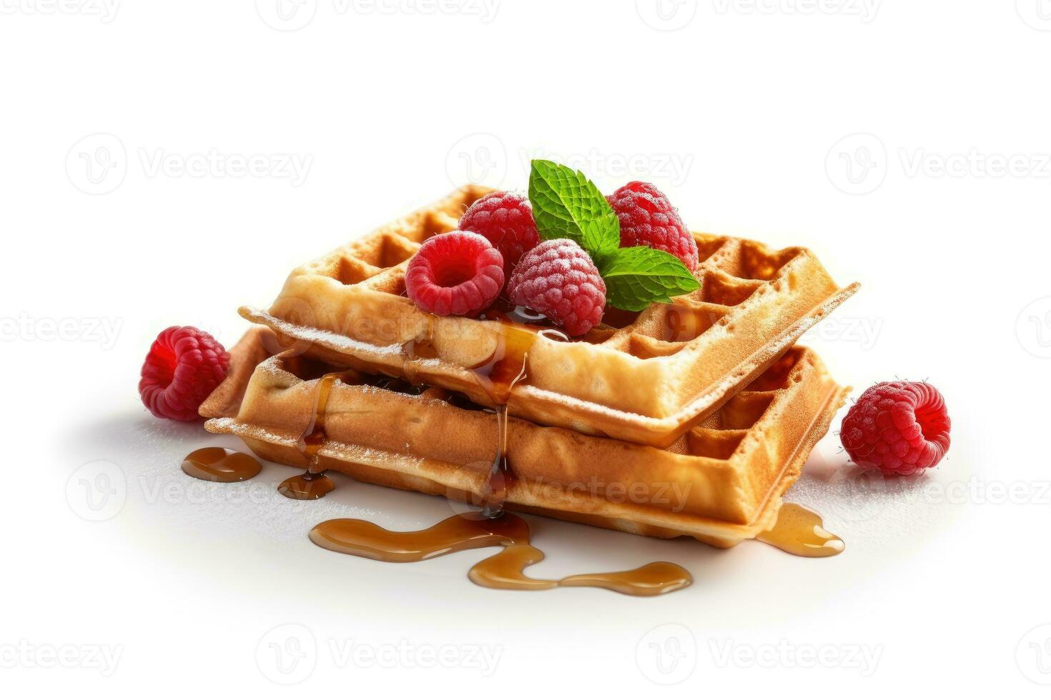 stock photo of waffles food photography studio light AI Generated