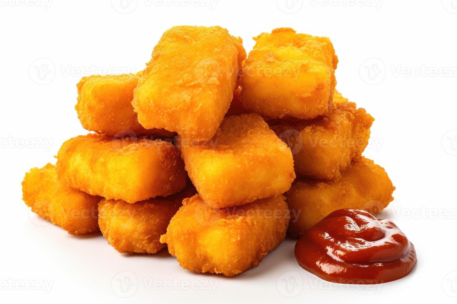 stock photo of chicken nugget food photography isolated white background