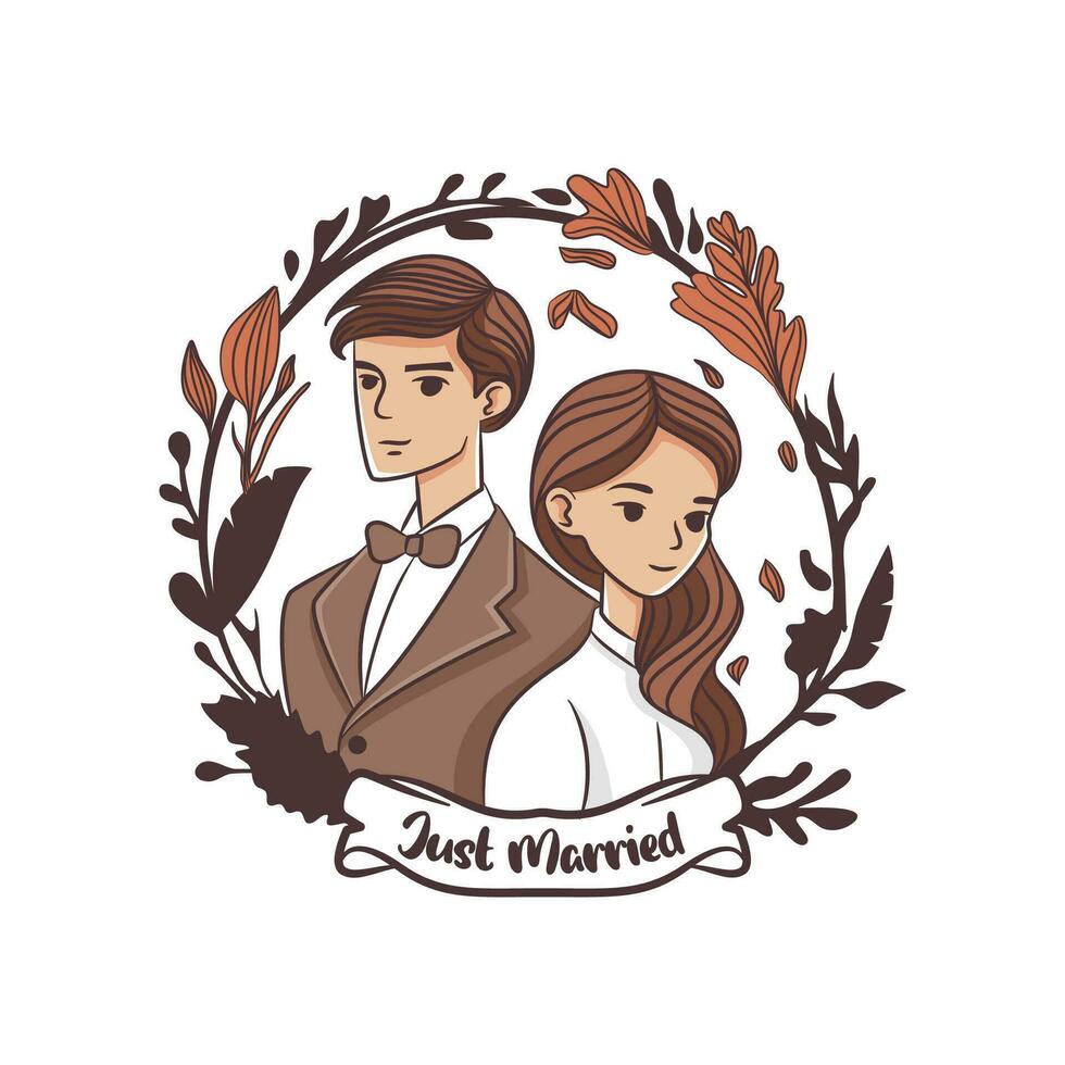 wedding couple illustration vector