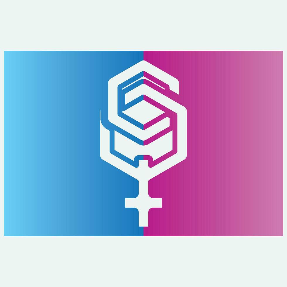 diagonal icon logo gender vector