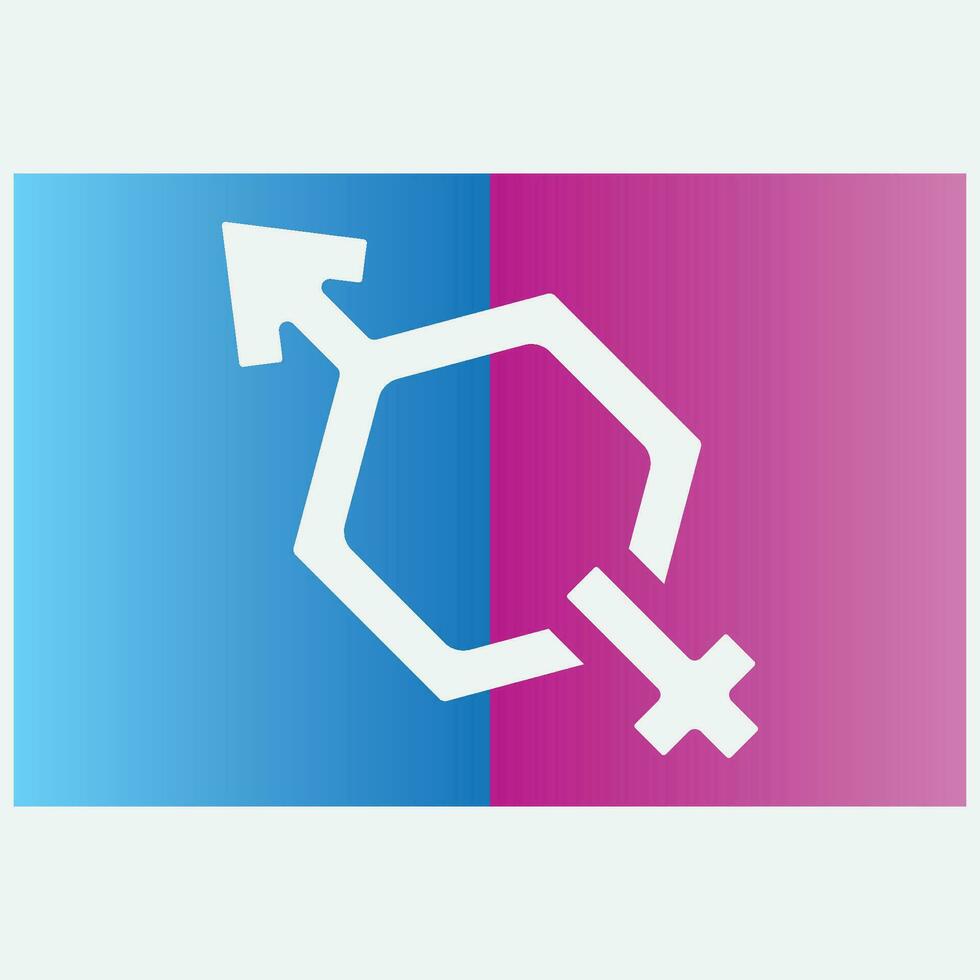 diagonal icon logo gender vector