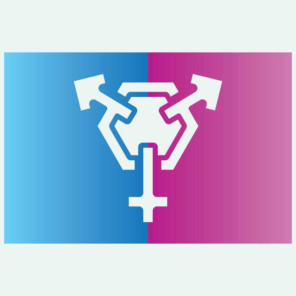 diagonal icon logo gender vector