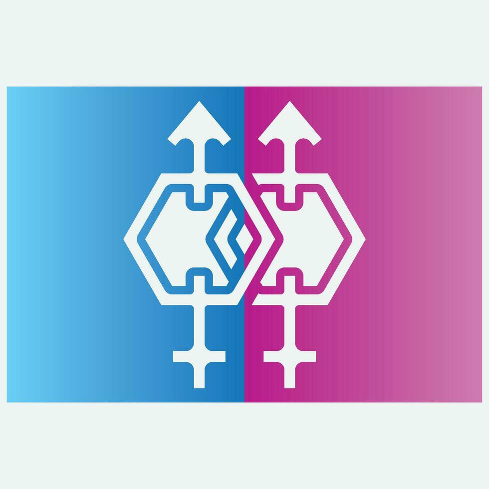 diagonal icon logo gender vector