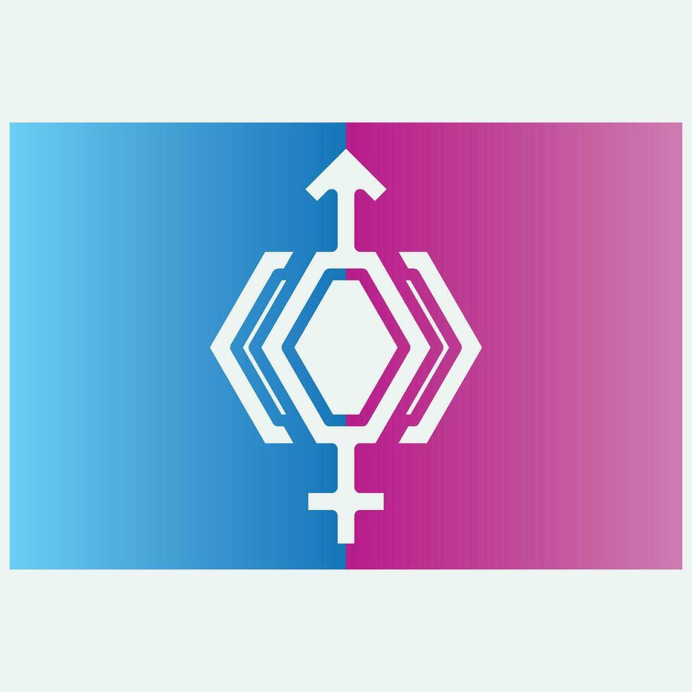 diagonal icono logo género vector