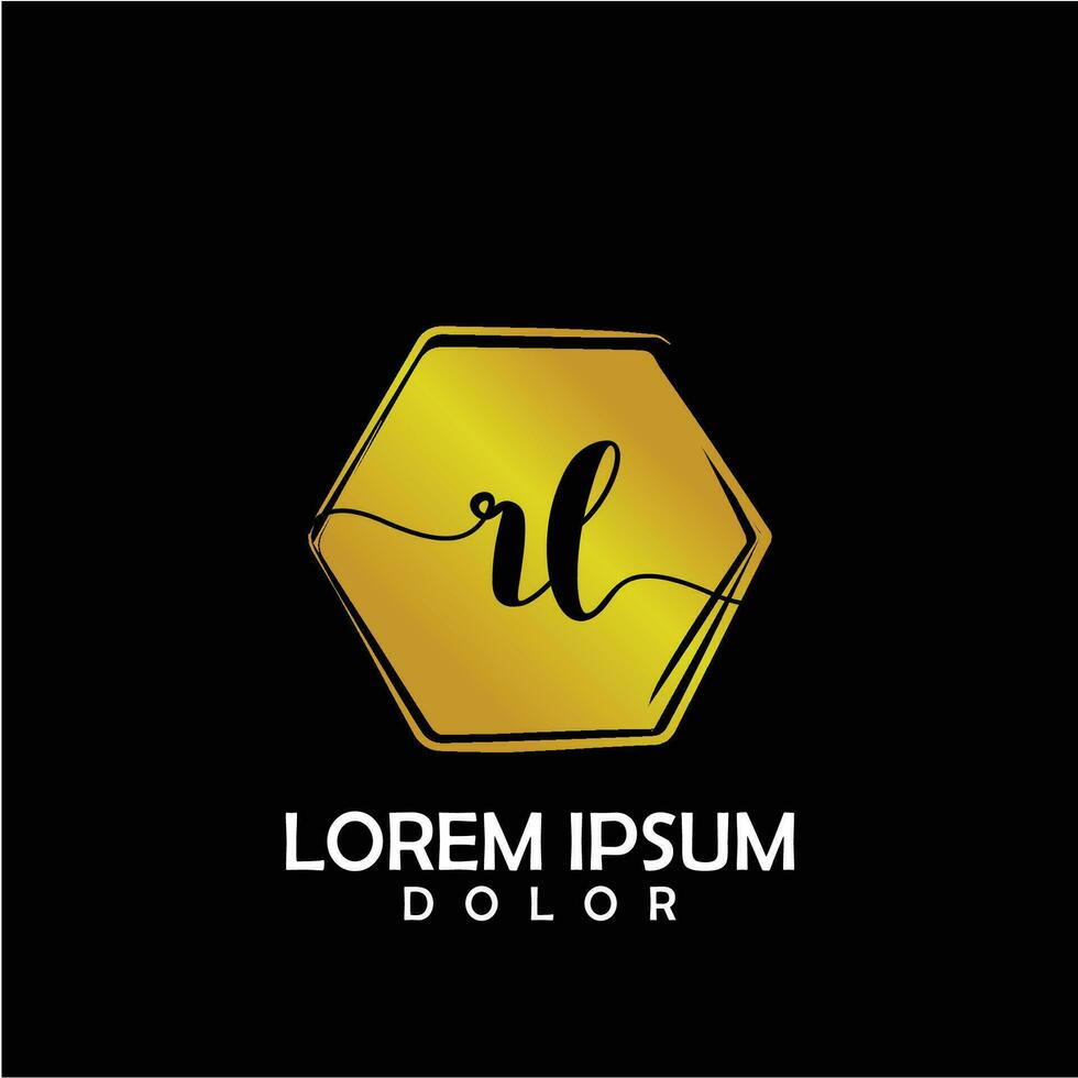 RL Initial Letter handwriting logo with circle brush template vector