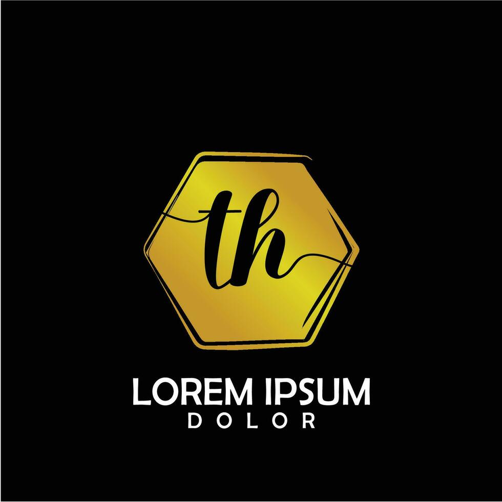 TH Initial Letter handwriting logo with circle brush template vector