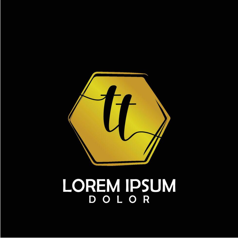 TT Initial Letter handwriting logo with circle brush template vector