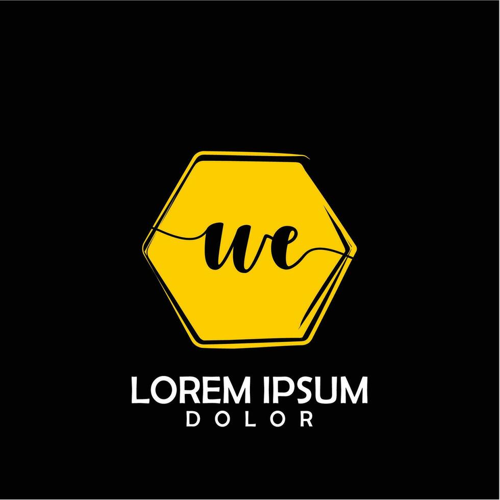WE Initial Letter handwriting logo with circle brush template vector
