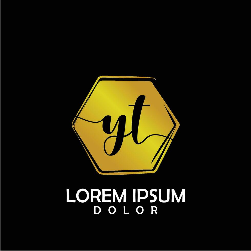 YT Initial Letter handwriting logo with circle brush template vector