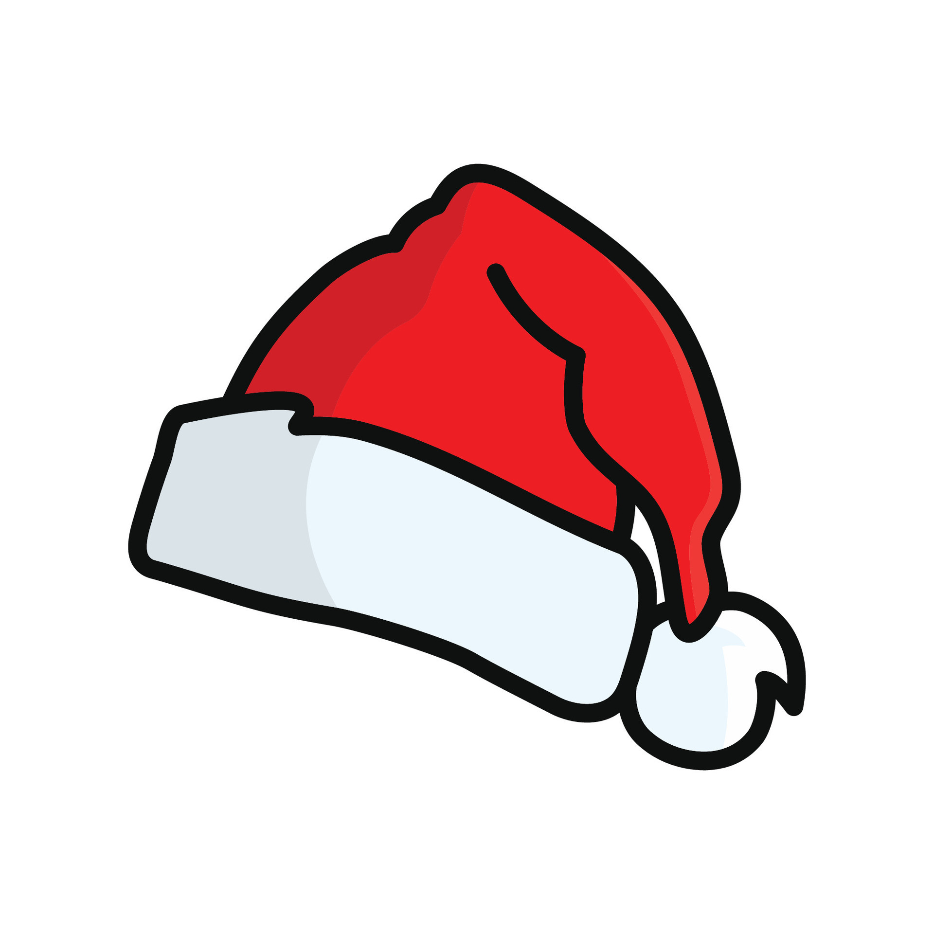 christmas hat - santa hat icon vector design template in white
