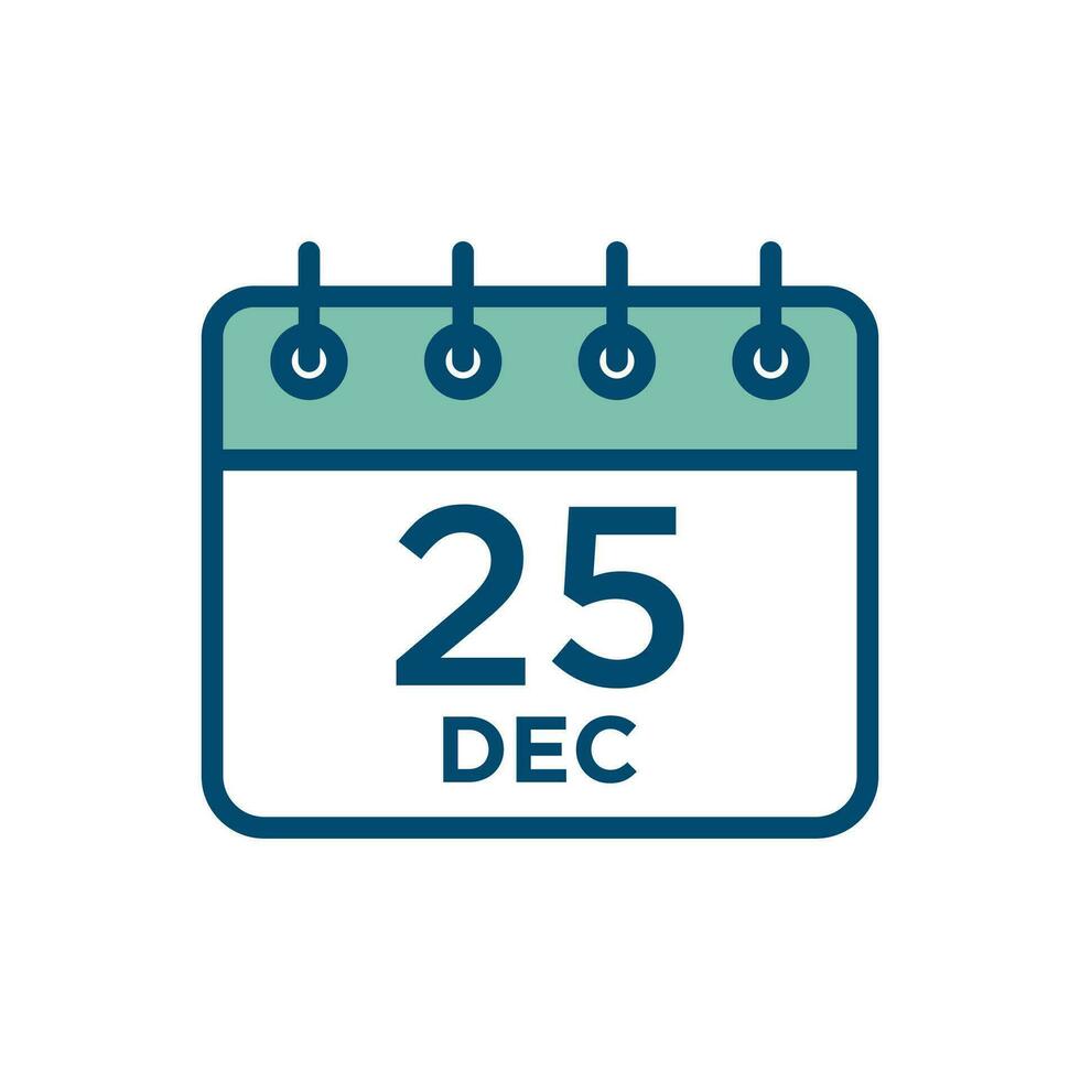 calendar 25 december icon vector design template