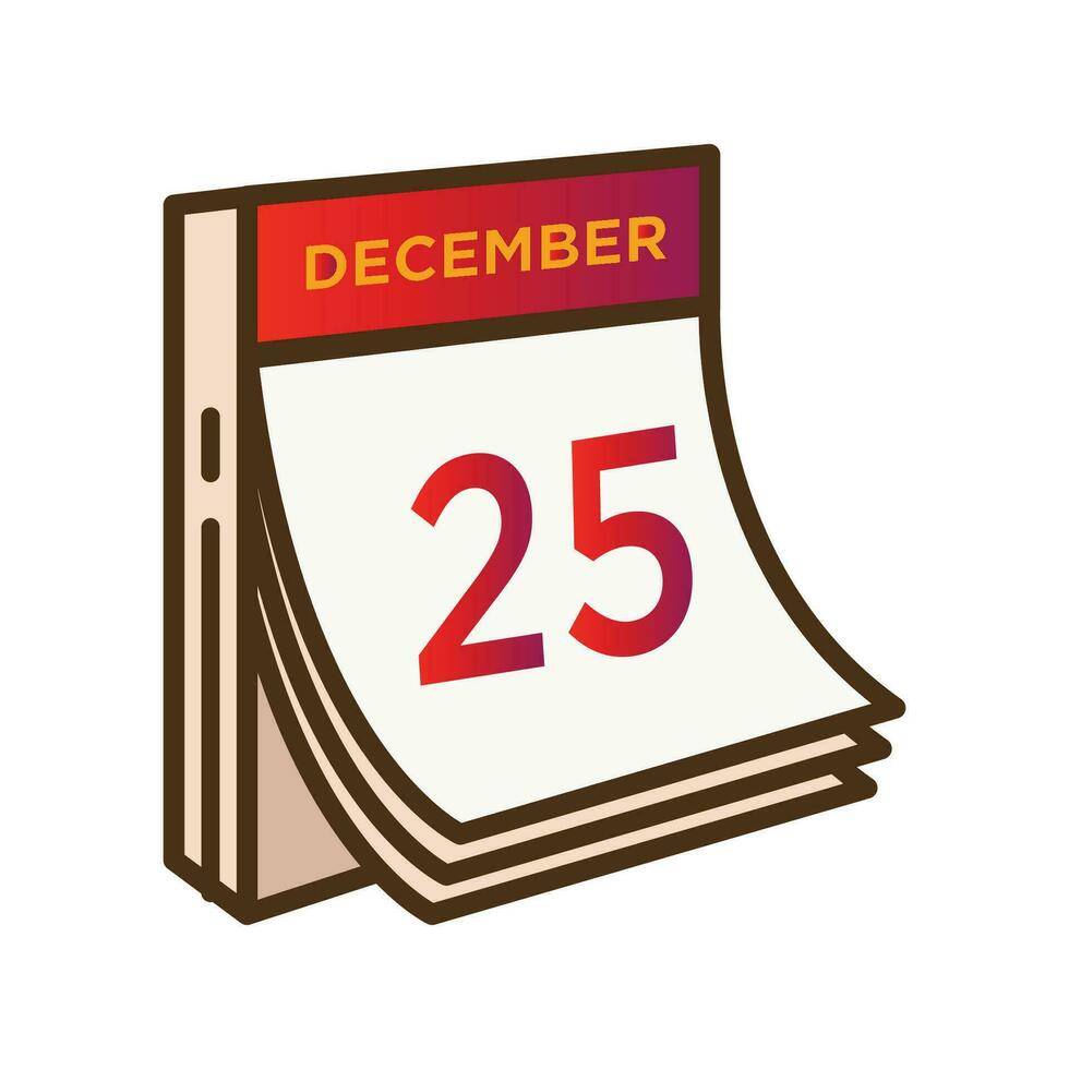 calendar 25 december icon vector design template