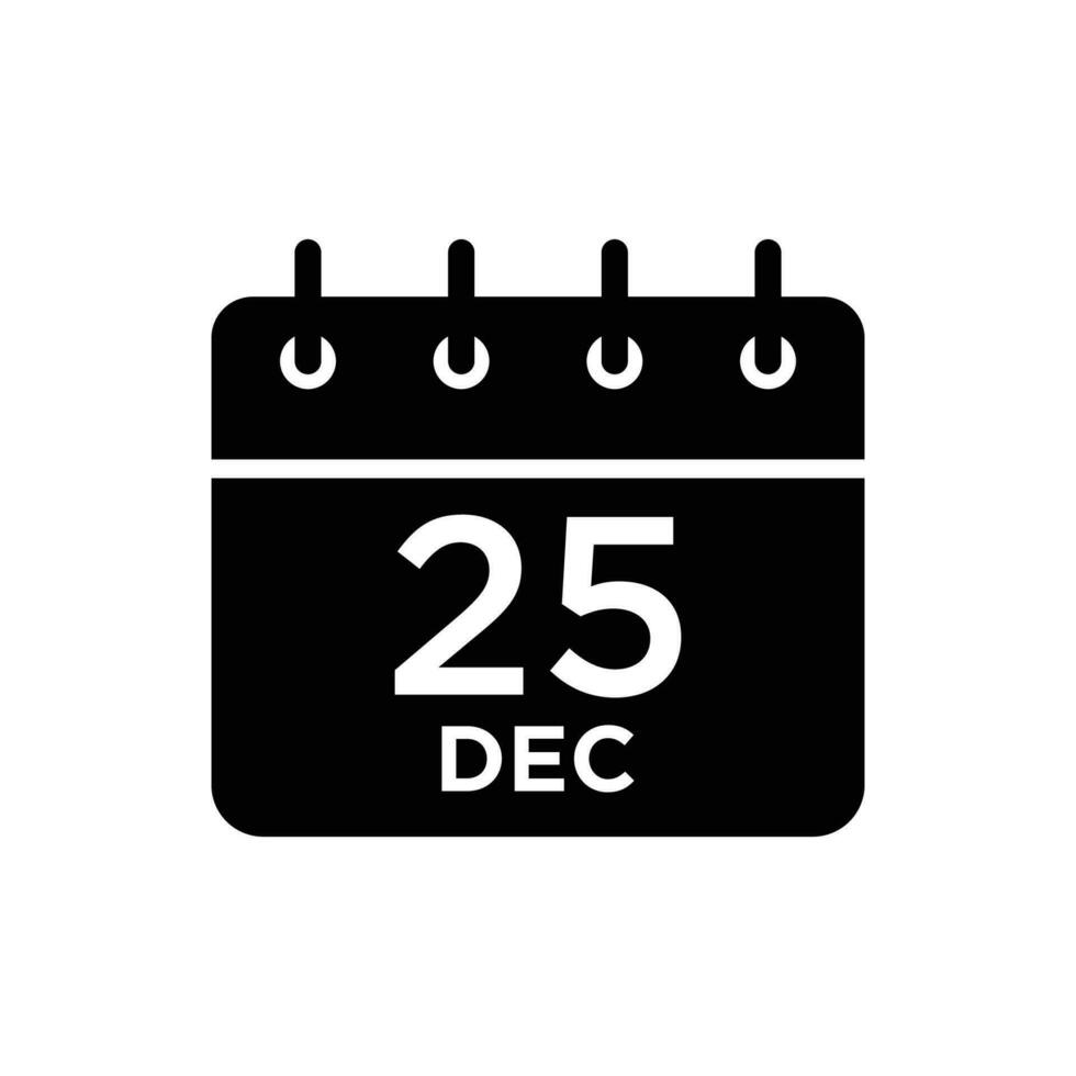 calendar 25 december icon vector design template