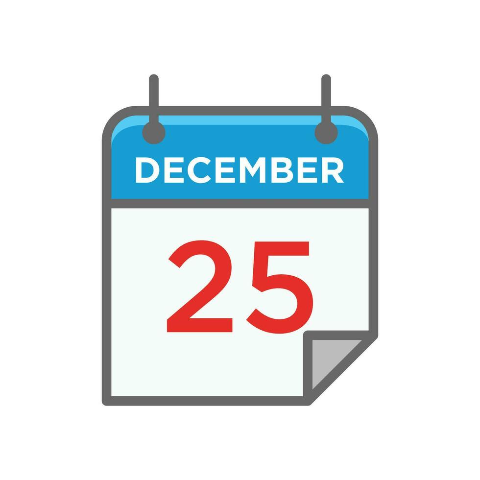 calendar 25 december icon vector design template