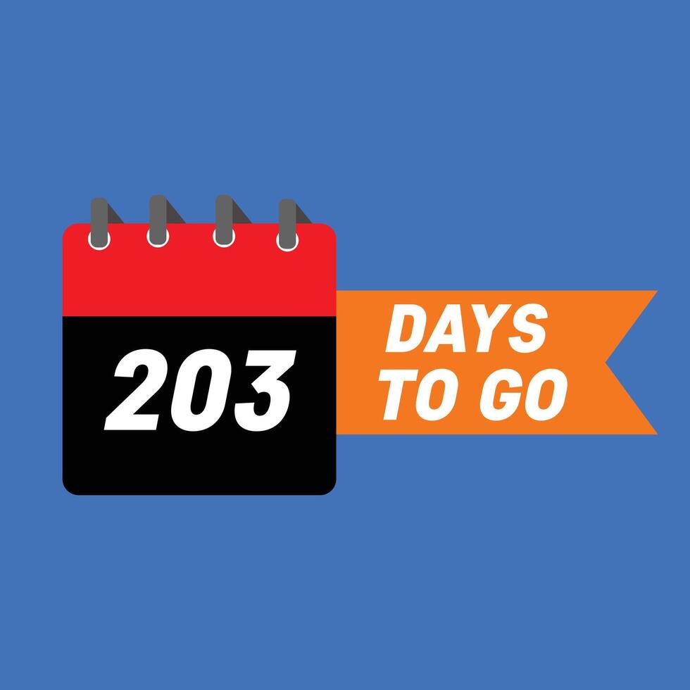 203 days to go 26557494 Vector Art at Vecteezy