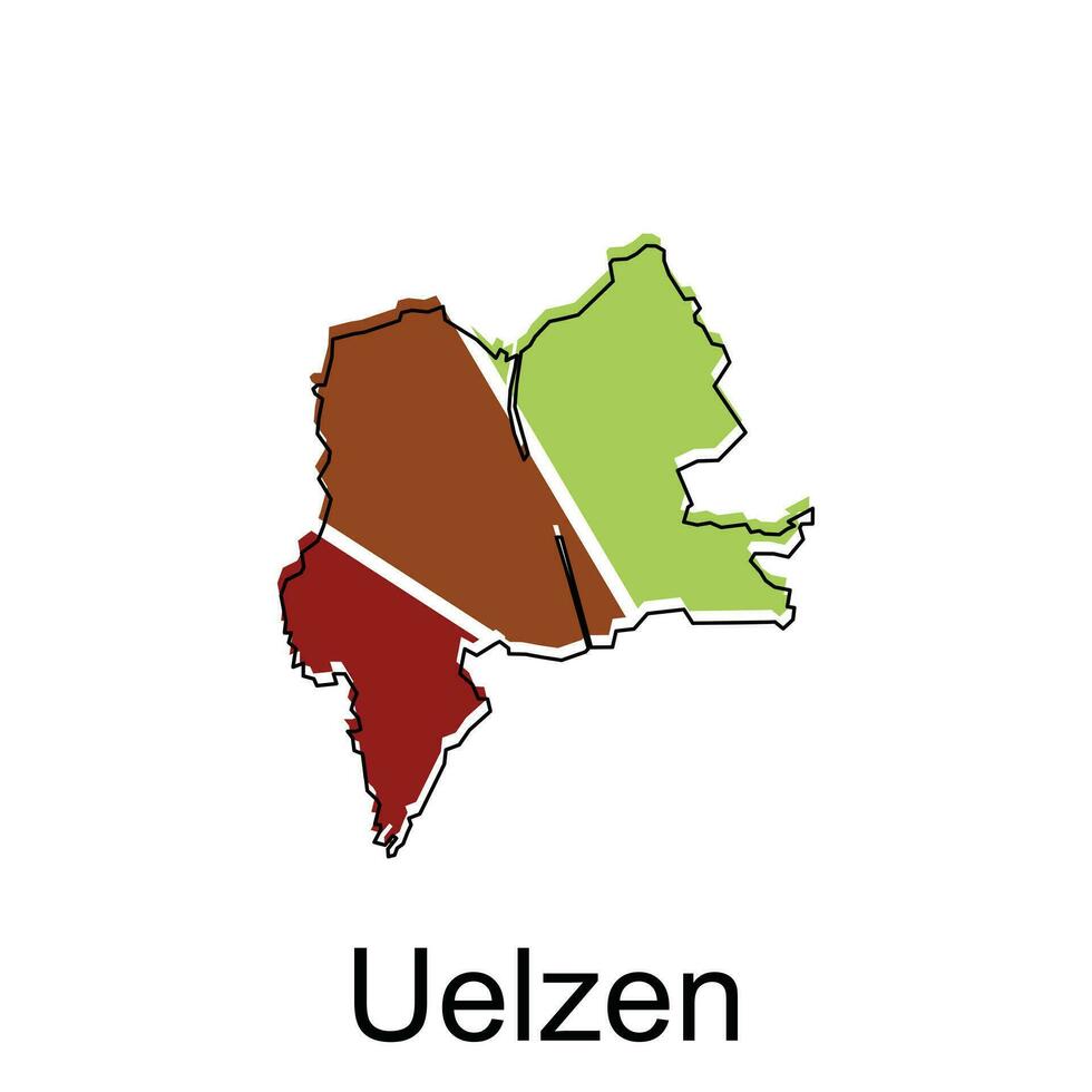 Map of Uelzen colorful design, World Map International vector template with outline graphic sketch style on white background