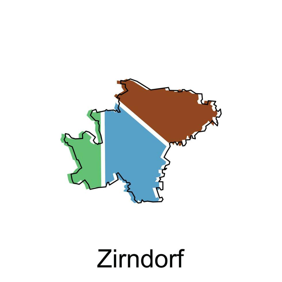 Map of Zirndorf colorful design, World Map International vector template with outline graphic sketch style on white background