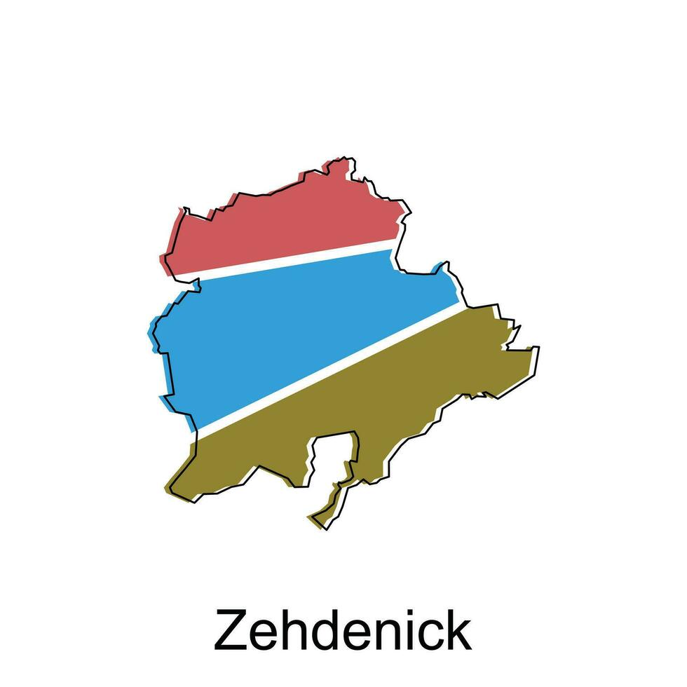 Zehdenick map, detailed outline colorful regions of the German country. Vector illustration template design