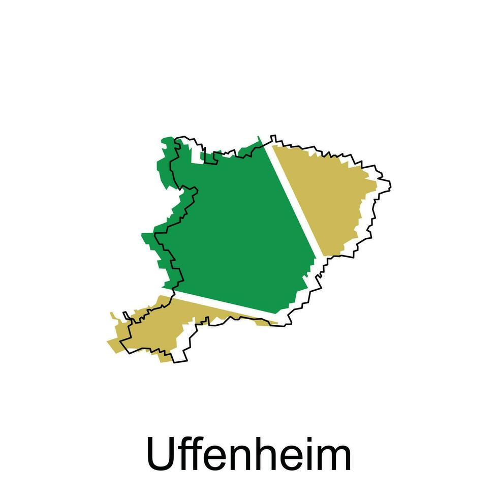 Map of Uffenheim colorful design, World Map International vector template with outline graphic sketch style on white background