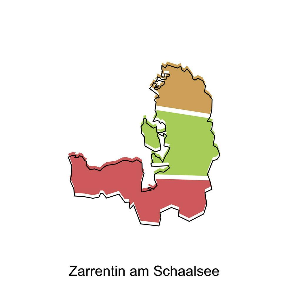 mapa de zarrentin a.m schaalsee vistoso diseño, mundo mapa internacional vector modelo con contorno gráfico bosquejo estilo en blanco antecedentes